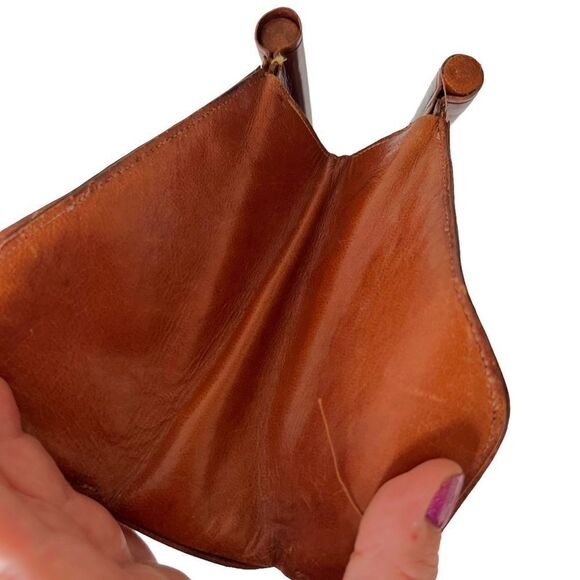 Vintage Abtik Hand-tooled Mayan Print Leather Clutch - Picture 11 of 16